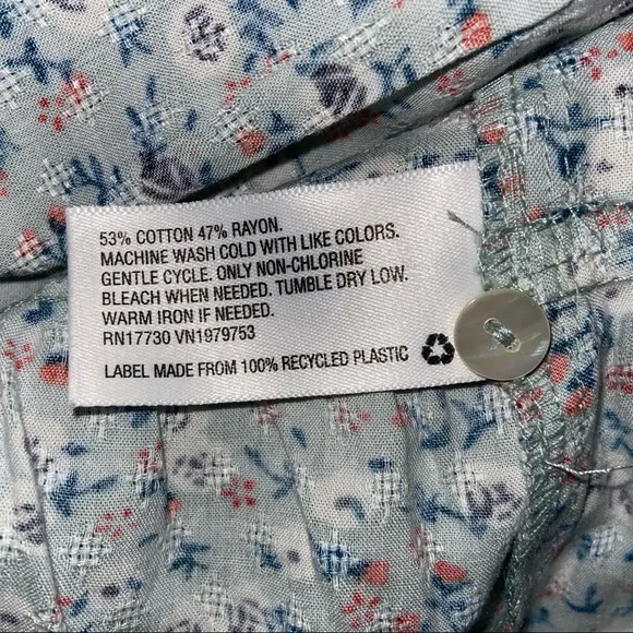 Universal Thread Green Floral Flounce Ruffle Tunic Top XL Sleeveless High Neck - Picture 11 of 12